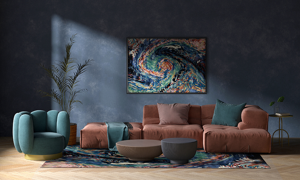 Kover_Flores_Blue_v_interiere